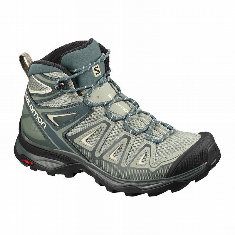 SALOMON X ULTRA MID 3 AERO Philippines - Women's Hiking Boots - Green | 698402-RCF